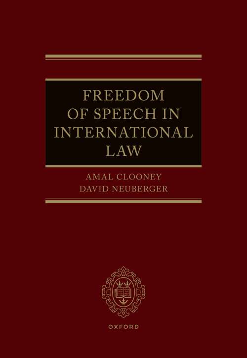 Book cover of Freedom of Speech in International Law