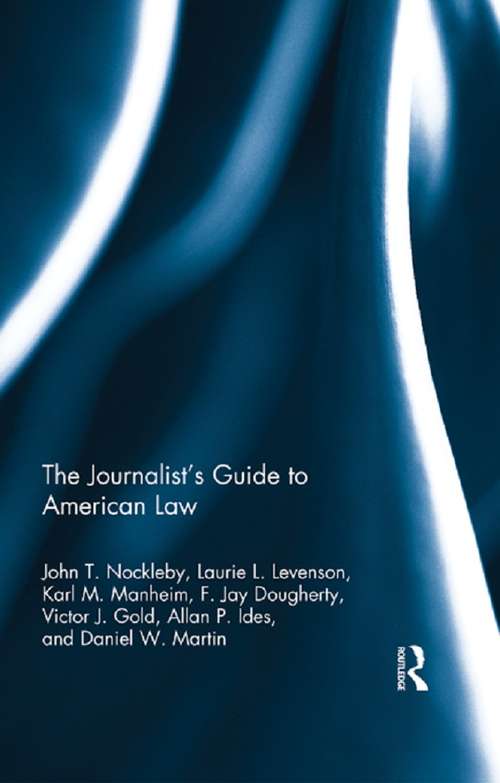 Book cover of The Journalist's Guide to American Law