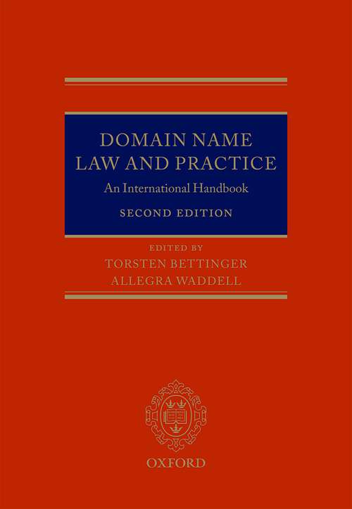 Book cover of Domain Name Law and Practice: An International Handbook