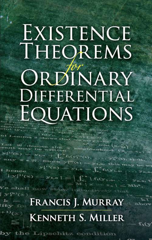 Book cover of Existence Theorems for Ordinary Differential Equations (Dover Books on Mathematics)