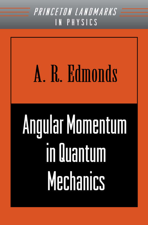 Book cover of Angular Momentum in Quantum Mechanics (PDF)