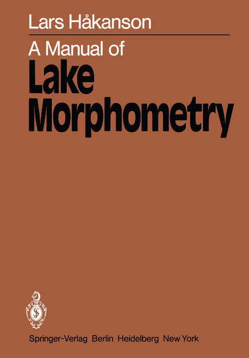 Book cover of A Manual of Lake Morphometry (1981)