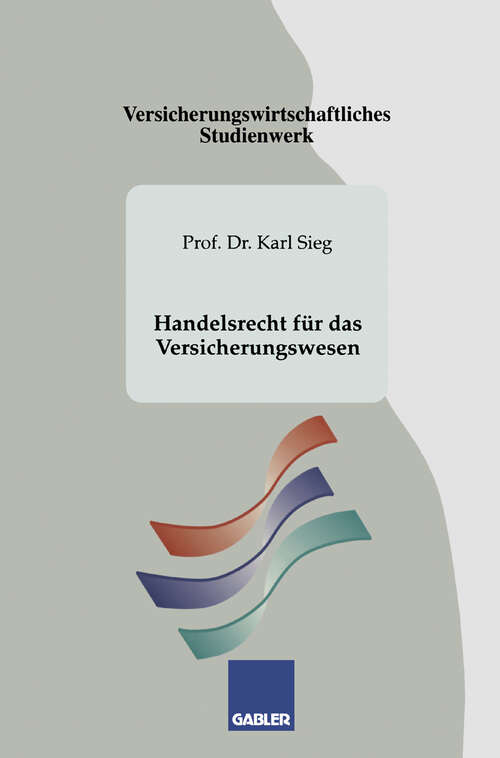 Book cover of Handelsrecht für das Versicherungswesen (1992)