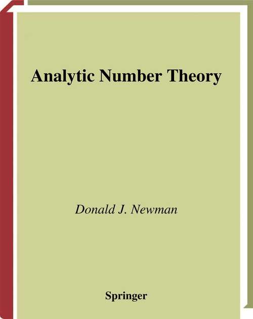 Book cover of Analytic Number Theory (1998) (Graduate Texts in Mathematics #177)