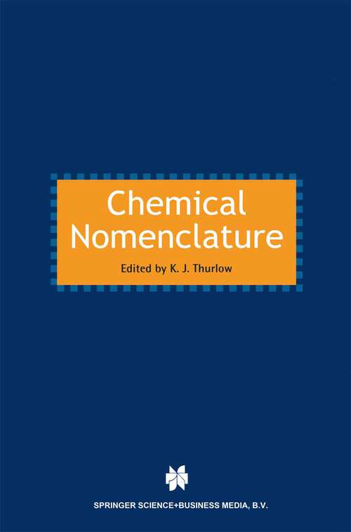 Book cover of Chemical Nomenclature (1998)