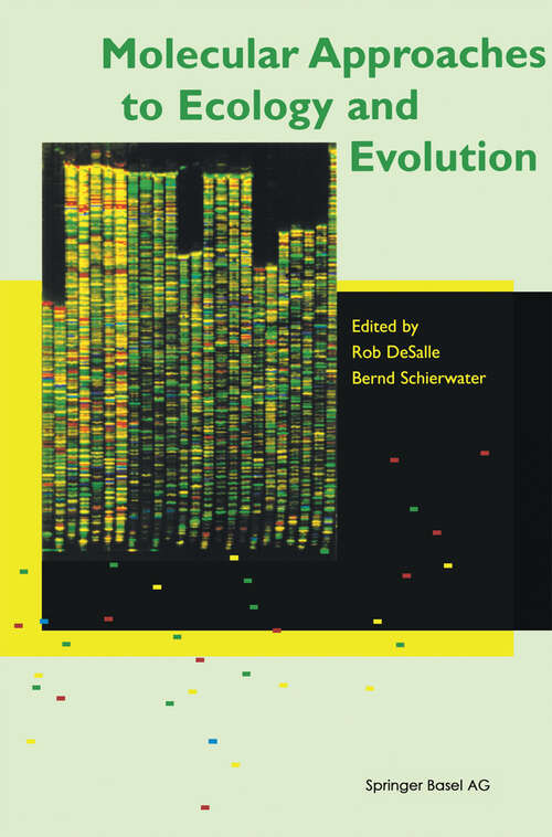 Book cover of Molecular Approaches to Ecology and Evolution (1998)