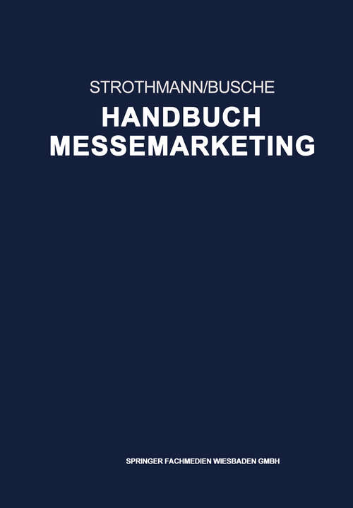 Book cover of Handbuch Messemarketing (1992)