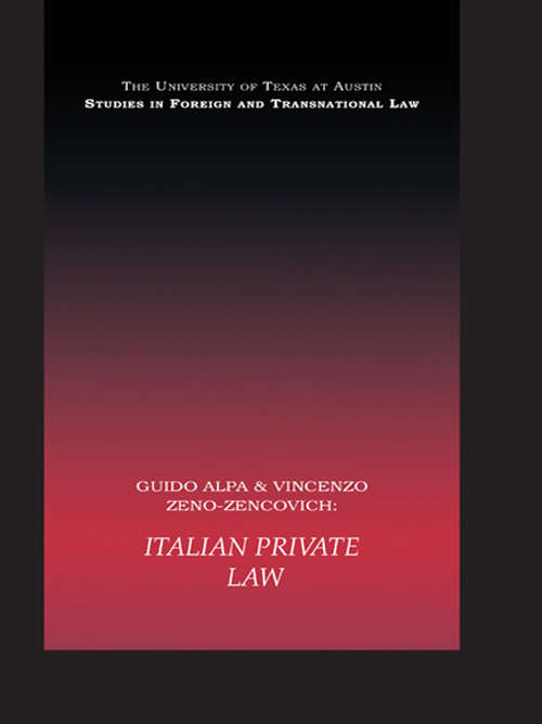 Book cover of Italian Private Law (UT Austin Studies in Foreign and Transnational Law)