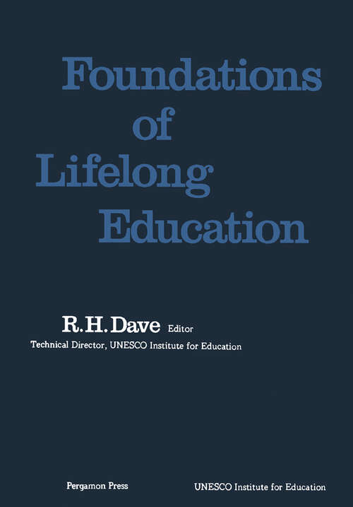 Book cover of Foundations of Lifelong Education: Studies in Lifelong Education