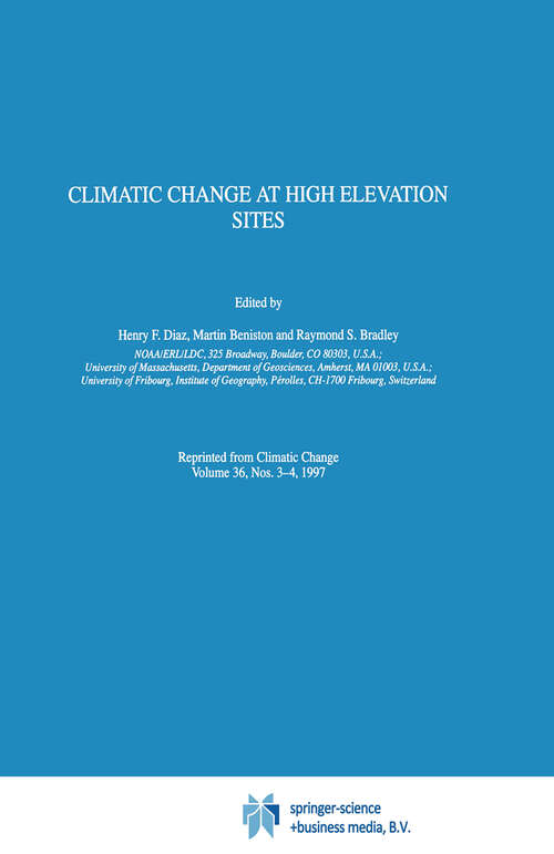 Book cover of Climatic Change at High Elevation Sites (1997)