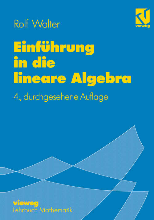 Book cover of Einführung in die lineare Algebra (4. Aufl. 1996)