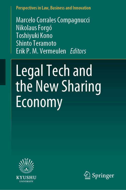 Book cover of Legal Tech and the New Sharing Economy (1st ed. 2020) (Perspectives in Law, Business and Innovation)