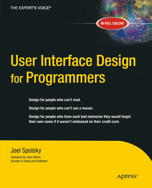 Book cover of User Interface Design for Programmers (1st ed.)