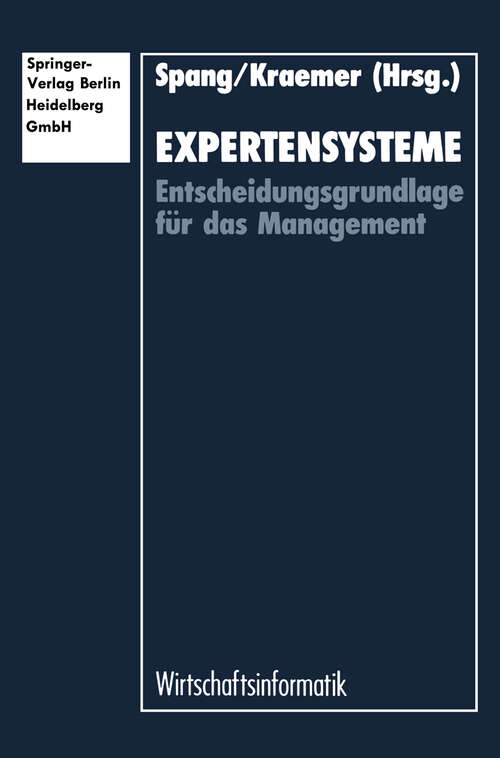 Book cover of Expertensysteme: Entscheidungsgrundlage für das Management (1991)