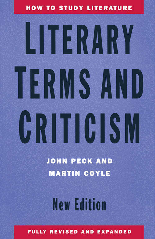 Book cover of Literary Terms and Criticism (2nd ed. 1993) (Macmillan Study Skills)