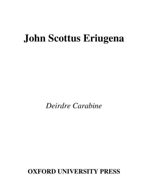 Book cover of John Scottus Eriugena (Great Medieval Thinkers)