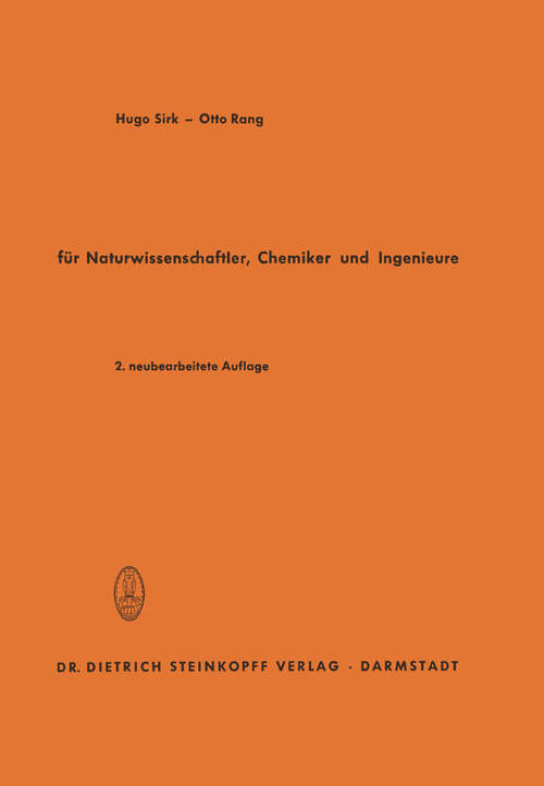 Book cover of Einführung in die Vektorrechnung: Für Naturwissenschaftler, Chemiker und Ingenieure (2. Aufl. 1969)