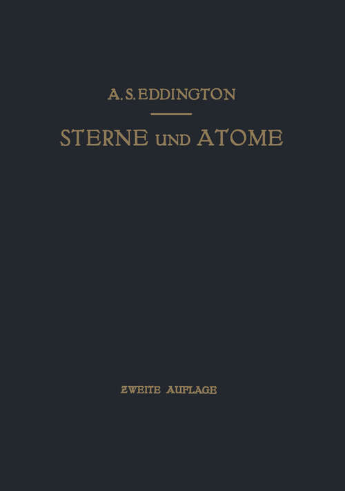 Book cover of Sterne und Atome (2. Aufl. 1931)