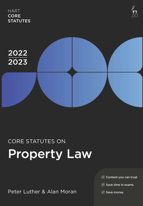 Book cover of Core Statutes on Property Law 2022-23 (Hart Core Statutes)