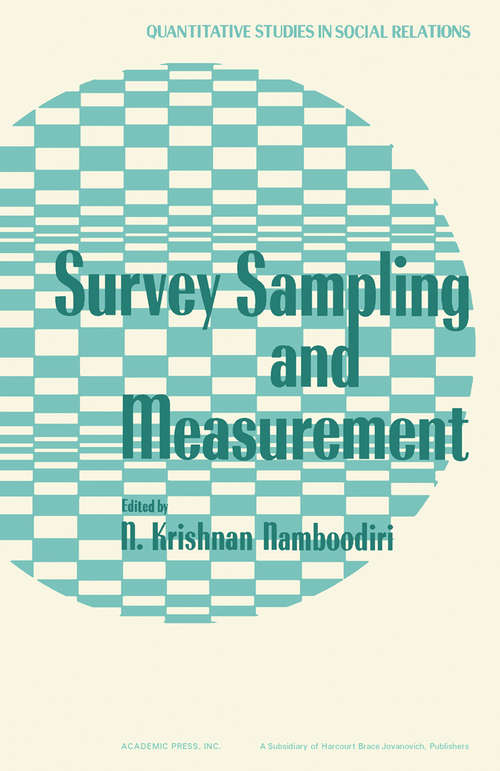 Book cover of Survey Sampling and Measurement