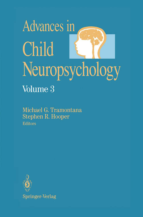 Book cover of Advances in Child Neuropsychology (1995) (Advances in Child Neuropsychology #3)