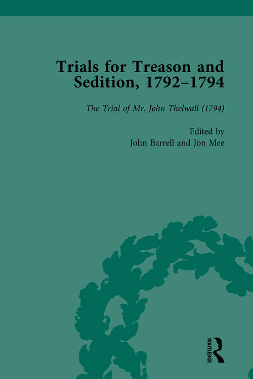 Book cover of Trials for Treason and Sedition, 1792-1794, Part II vol 8