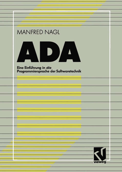 Book cover of ADA: Eine Einführung in die Programmiersprache der Softwaretechnik (4. Aufl. 1992)