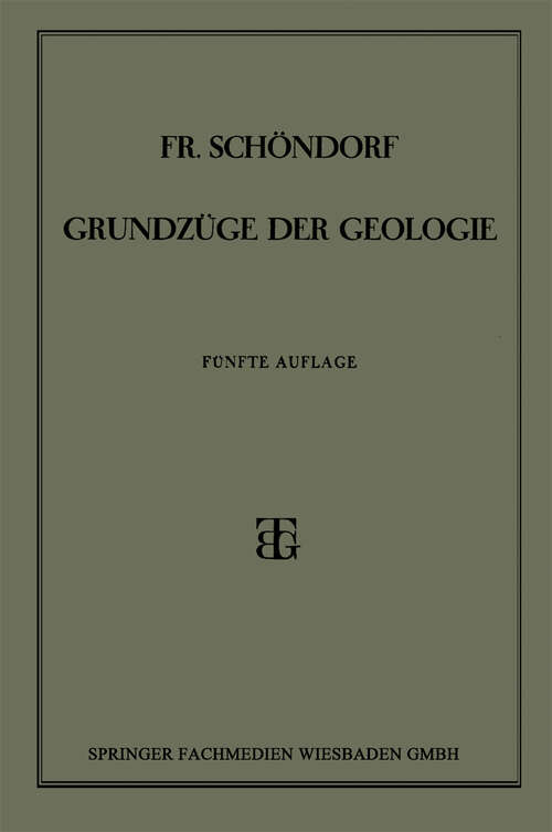 Book cover of Grundzüge der Geologie (5. Aufl. 1927)