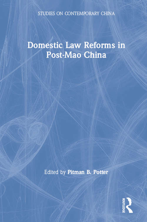 Book cover of Domestic Law Reforms in Post-Mao China