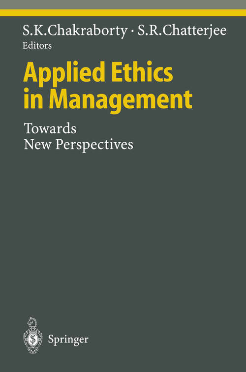 Book cover of Applied Ethics in Management: Towards New Perspectives (1999) (Ethical Economy)