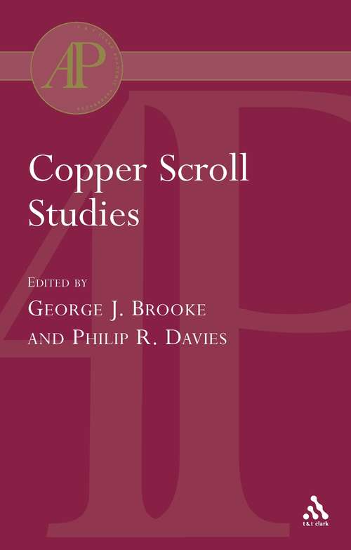 Book cover of Copper Scroll Studies: Copper Scroll Studies