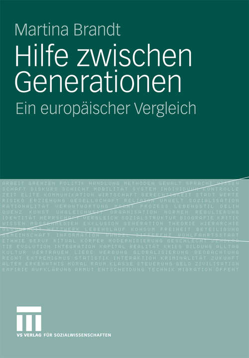 Book cover of Hilfe zwischen Generationen: Ein europäischer Vergleich (2009)