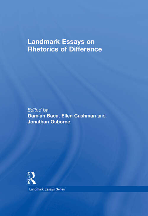 Book cover of Landmark Essays on Rhetorics of Difference (Landmark Essays Series)