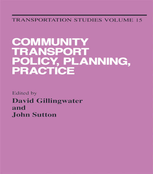 Book cover of Community Transport: Policy, Planning and Practice