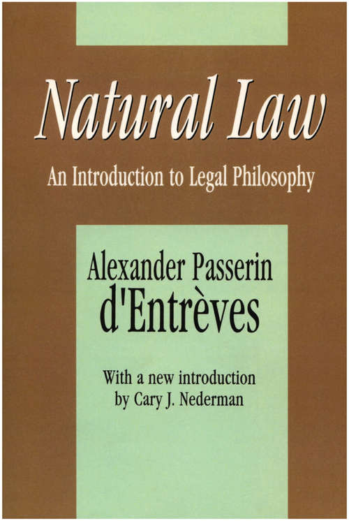 Book cover of Natural Law: An Introduction to Legal Philosophy (3)
