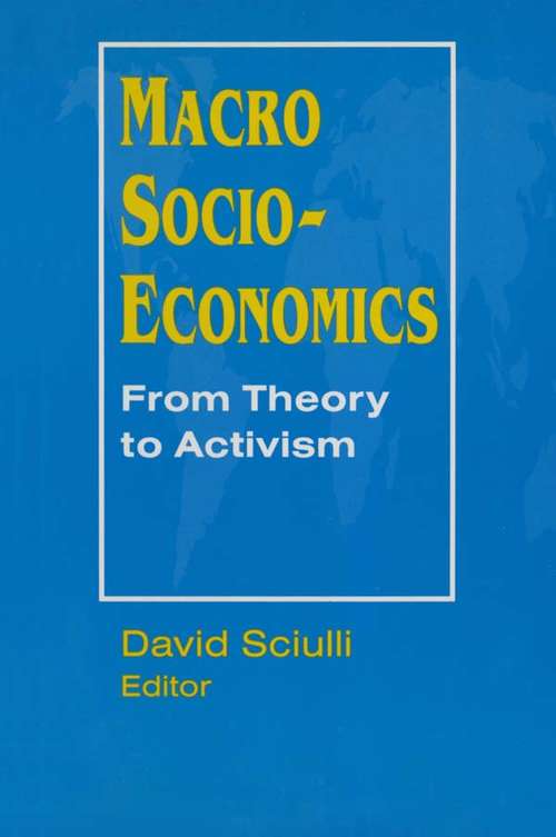 Book cover of Macro Socio-economics: From Theory to Activism