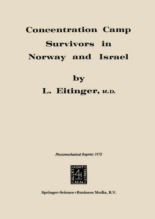 Book cover of Concentration Camp Survivors in Norway and Israel (1972)