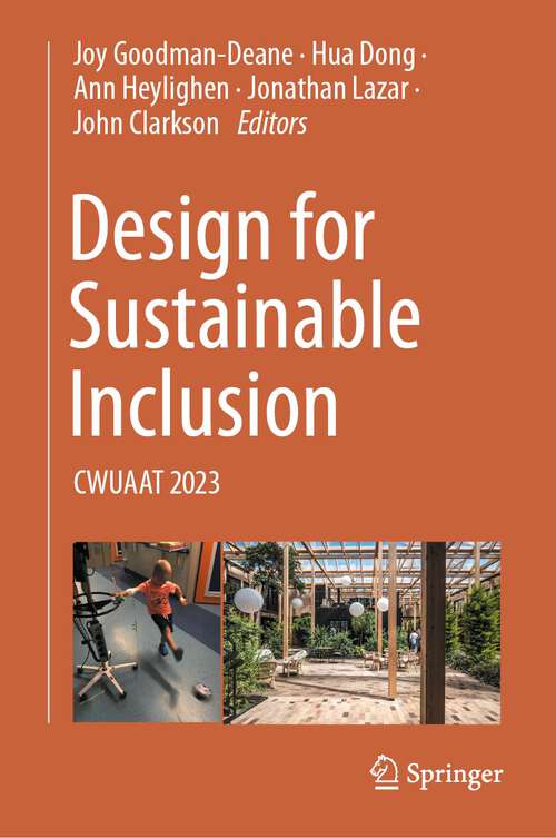 Book cover of Design for Sustainable Inclusion: CWUAAT 2023 (1st ed. 2023)