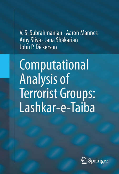 Book cover of Computational Analysis of Terrorist Groups: Lashkar-e-Taiba (2013)