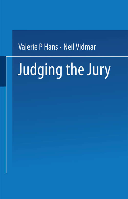 Book cover of Judging the Jury (1986)