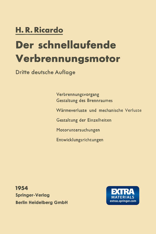 Book cover of Der schnellaufende Verbrennungsmotor (3. Aufl. 1954)