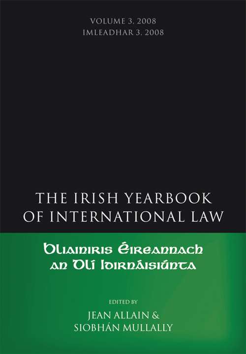 Book cover of The Irish Yearbook of International Law, Volume 3, 2008 (Irish Yearbook of International Law)