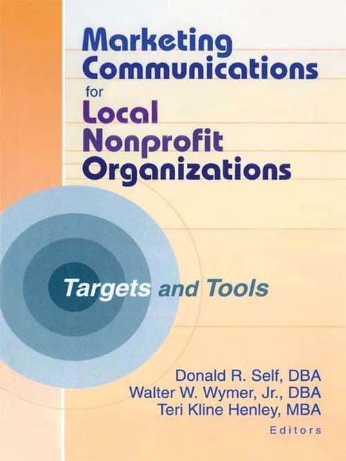 Book cover of Marketing Communications for Local Nonprofit Organizations: Targets and Tools