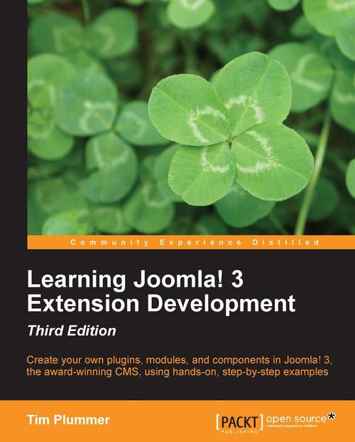 Book cover of Learning Joomla! 3 Extension Development