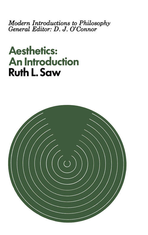 Book cover of Aesthetics: An Introduction (1st ed. 1972) (Modern Introductions to Philosophy)