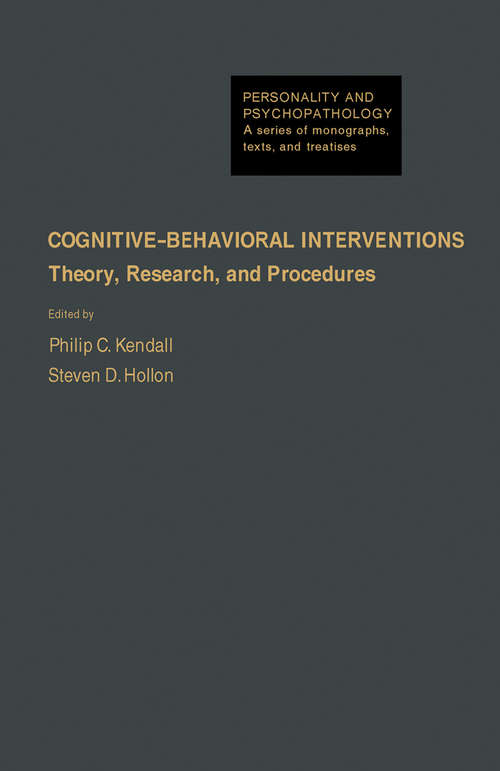 Book cover of Cognitive-Behavioral Interventions: Theory, Research, and Procedures