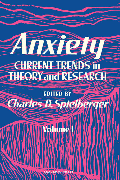 Book cover of Anxiety: Current Trends in Theory and Research