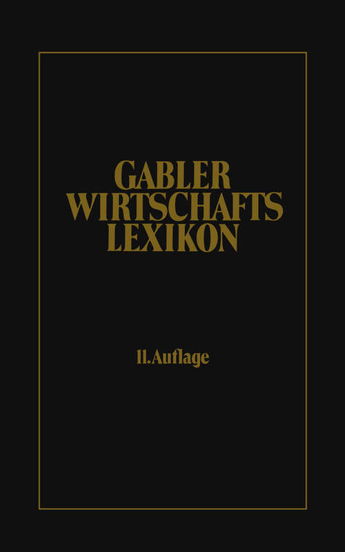 Book cover of Gabler Wirtschafts Lexikon (1. Aufl. 1984)