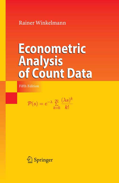 Book cover of Econometric Analysis of Count Data (5th ed. 2008)