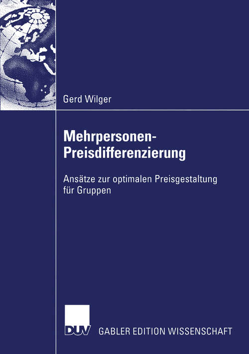 Book cover of Mehrpersonen-Preisdifferenzierung: Ansätze zur optimalen Preisgestaltung für Gruppen (2004)